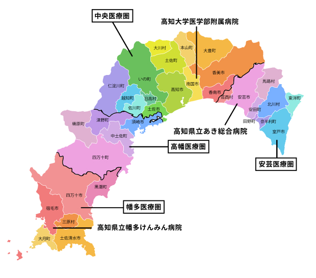 高知県の二次医療圏（画像提供：PIXTA）